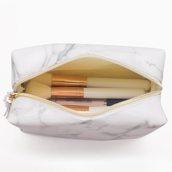 White Marble Cosmetic Bag