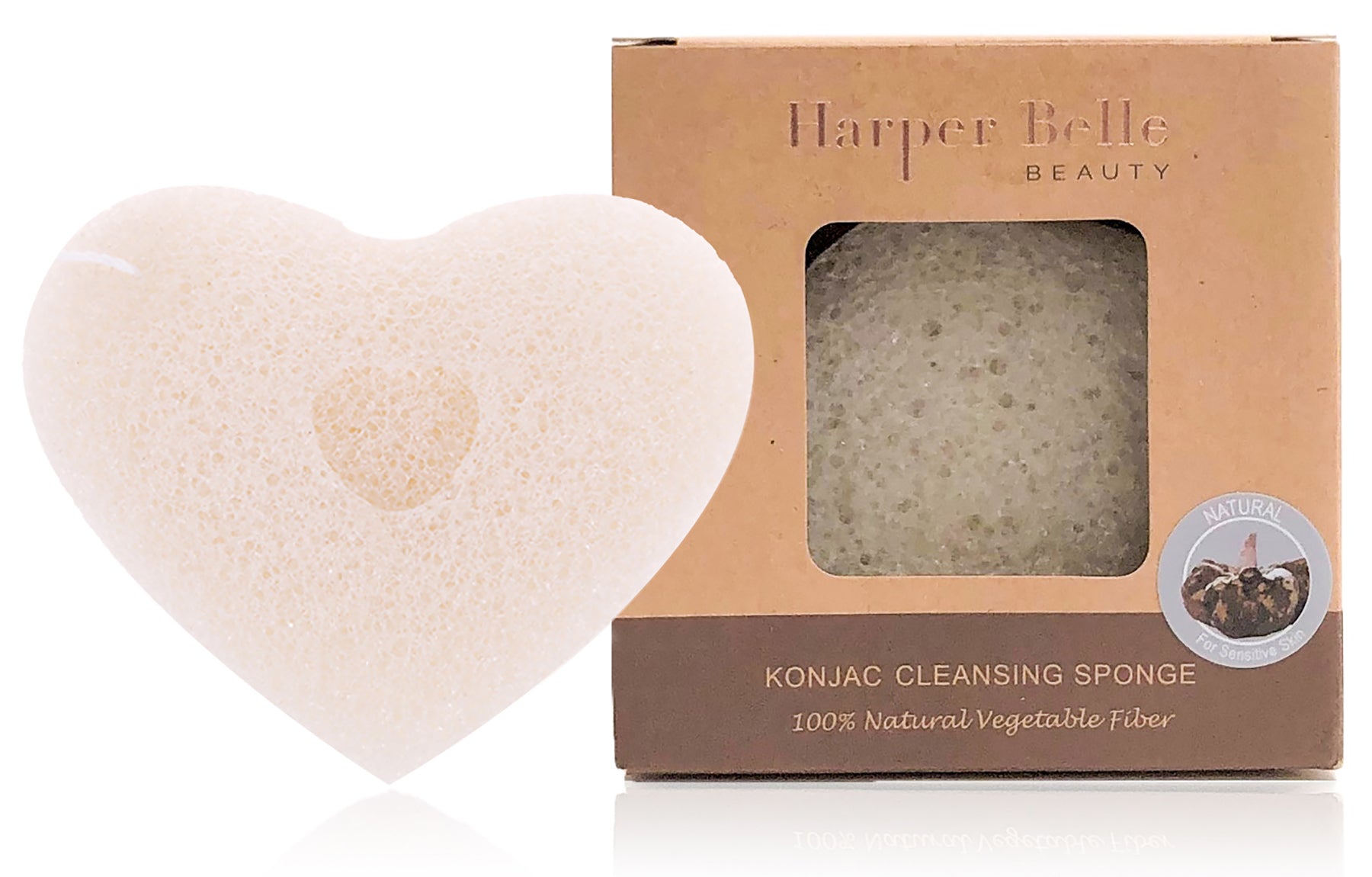 Organic Heart Konjac Sponge | Original for All Skin Types