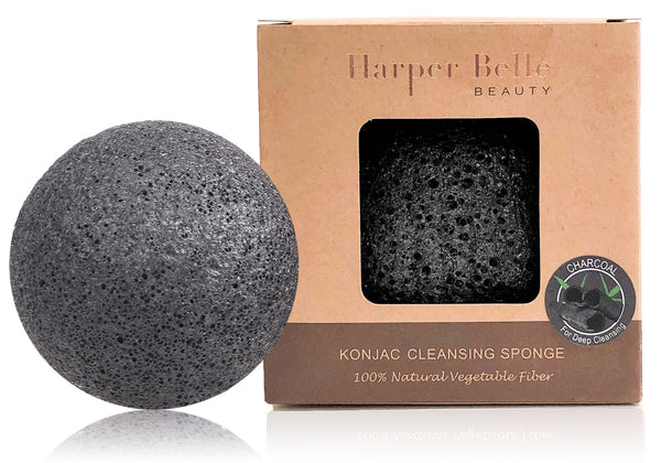 Organic Konjac Sponge | Bamboo Charcoal for Oily & Acne-Prone Skin