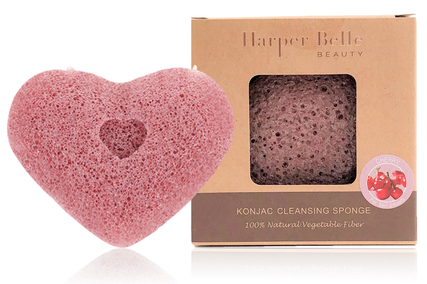 Organic Heart Konjac Sponge  Cherry Blossom for Normal & Combination –  Harper Belle Beauty