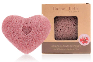 Organic Heart Konjac Sponge | Cherry Blossom for Normal & Combination Skin