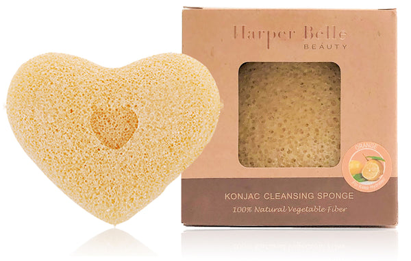 Organic Heart Konjac Sponge | Citrus Fruit for Dry Skin