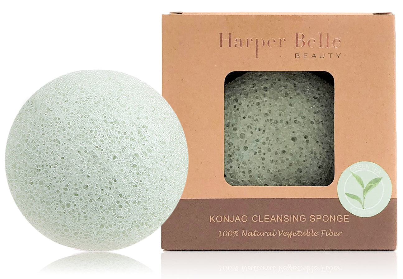 Organic Konjac Sponge | Green Tea for Mature & Damaged Skin