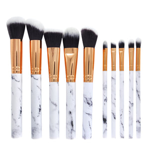 White Marble Makeup Brush Set