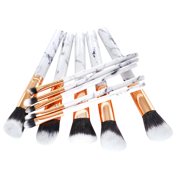 White Marble Makeup Brush Set