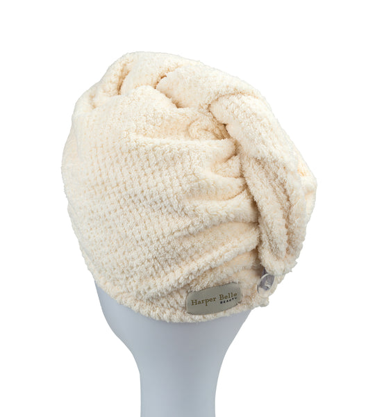 Microfiber Hair Drying Turban | Ivory
