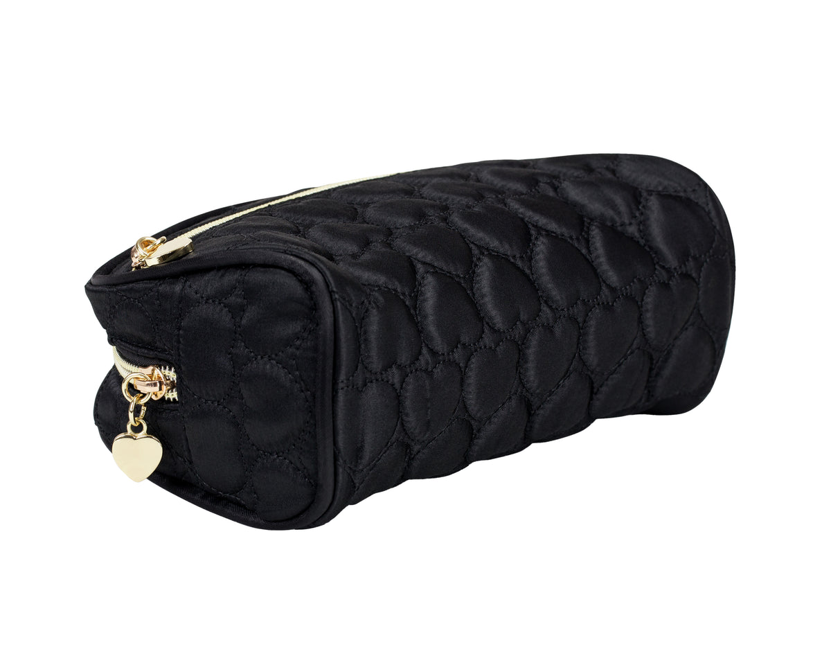 Black Quilted Heart Cosmetic Bag – Harper Belle Beauty